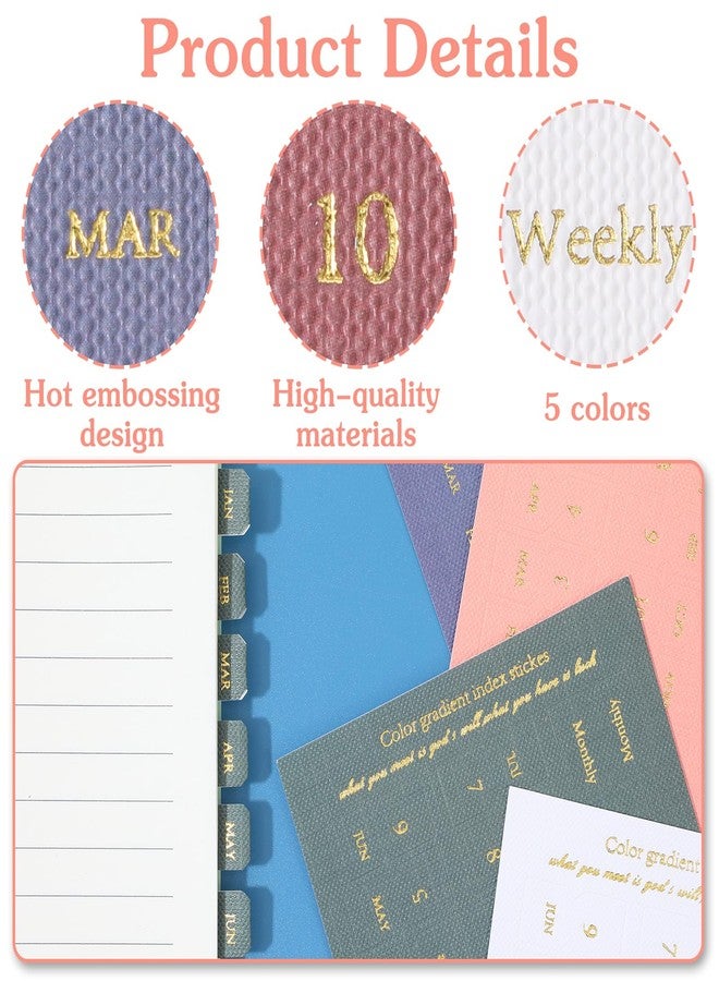 WJIAAA 10 Sheets Planner Monthly Tabs,Self Adhesive Month Tabs Stickers for Planners Office Study Notebook Office Supplies - Image 3