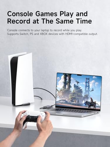 Hagibis USB3.0 Video Capture Card with 100W PD HDMI to USB/USB C 1080P HD 60fps Live and Record Video Audio Game MS2130 for Quest 3 2 Pro VR Switch2 PS4/5 Live Broadcast, Gaming, Streaming (UHC07P) - Image 3