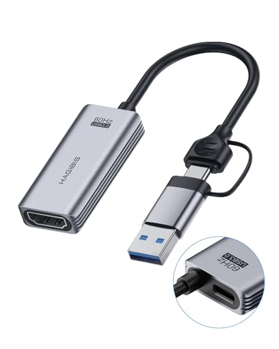 Hagibis USB3.0 Video Capture Card with 100W PD HDMI to USB/USB C 1080P HD 60fps Live and Record Video Audio Game MS2130 for Quest 3 2 Pro VR Switch2 PS4/5 Live Broadcast, Gaming, Streaming (UHC07P) - Image 1