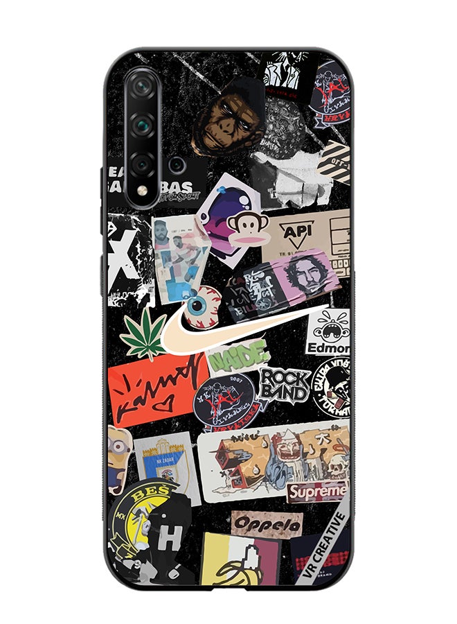 VR CREATIVE Protective Case Cover For Huawei Nova 5T Nike Stickers Design Multicolour - Image 1