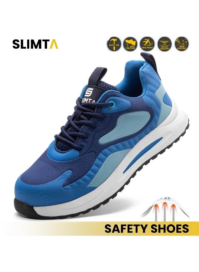 SLIMTA Men Women Safety Shoes Non-Slip Steel Toe Cap Trainers Mesh Breathable Lightweight Comfortable Puncture Proof Industrial Shoes - Image 1