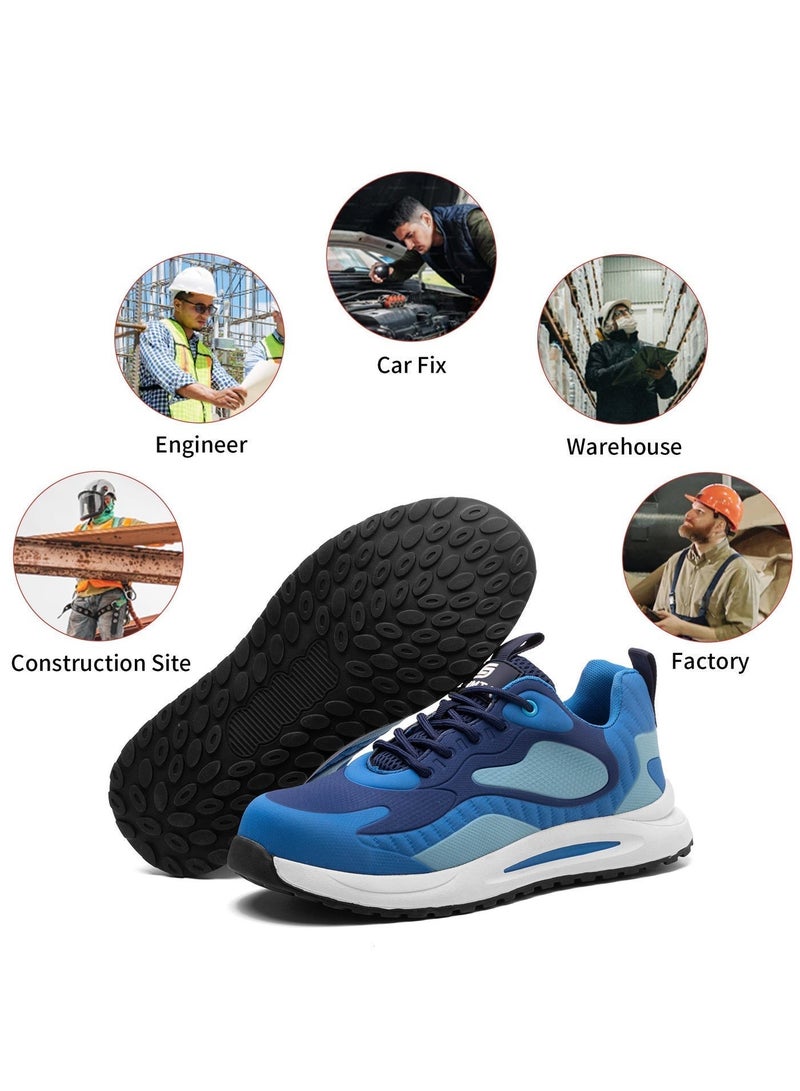 SLIMTA Men Women Safety Shoes Non-Slip Steel Toe Cap Trainers Mesh Breathable Lightweight Comfortable Puncture Proof Industrial Shoes - Image 2