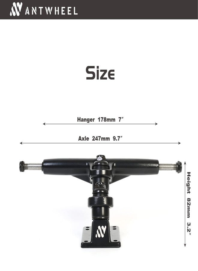 لوح التزلج ANTWHEEL Sidewinder II الطويل/لوح التزلج/لوح التزلج على الماء، لوح تزلج أسود، محاور مزدوجة، علاقة 7 بوصة، محور 9.72 بوصة (مجموعة من 2)، أدوات مجانية (علاقة 7 بوصة، محور 9.72 بوصة) - Image 2