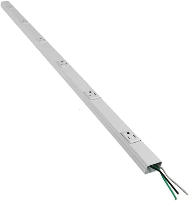 WIREMOLD Legrand WH20GB306TR Plugmold 2000 Series 3 Foot Hardwired Power Strip with 6 Tamper Resistant Outlets, White - Image 1