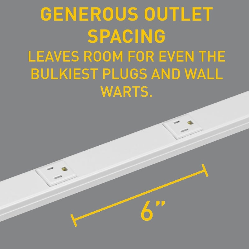 WIREMOLD Legrand WH20GB306TR Plugmold 2000 Series 3 Foot Hardwired Power Strip with 6 Tamper Resistant Outlets, White - Image 4
