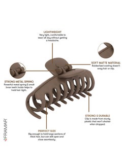 framar FRAMAR Large Hair Claw Clip - Hair Clips Women, Extra Large Claw Clip For Thick Hair Claw Clips, Hair Claw Clips For Women Thick Hair - Neutral Claw Clips 4 Pack  - Image 3