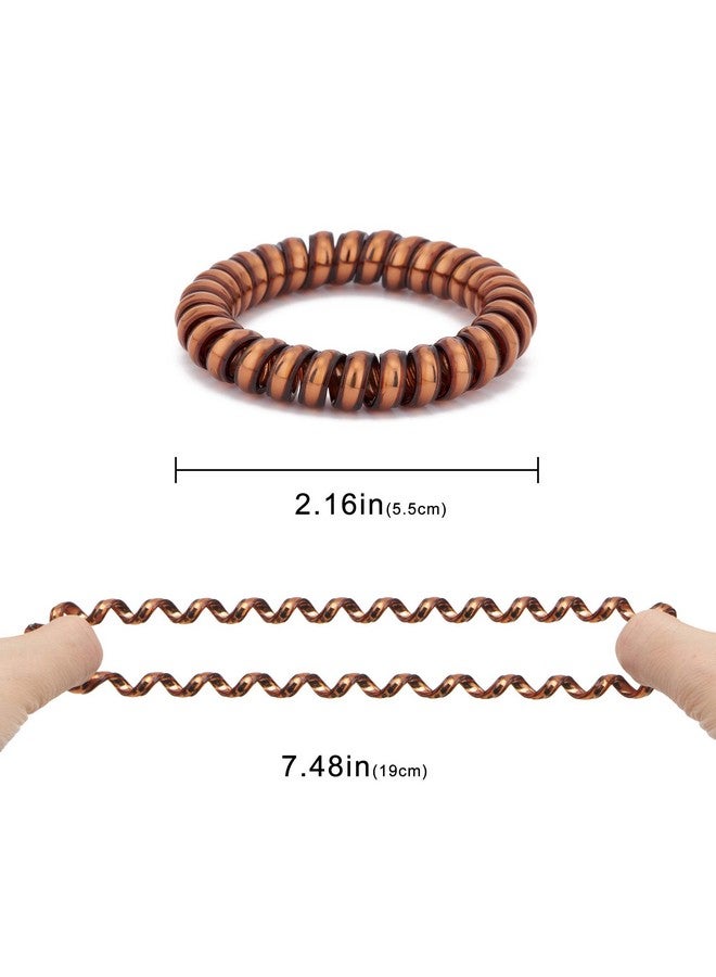 QIUTIMIY Metallic Luster Spiral Hair Ties (Thick8 Pcs) Coil Hair Ties For Thick Hair Ponytail Holder Hair Ties For Women No Crease Hair Ties Phone Cord Hair Ties For All Hair Types With Plastic Spiral - Image 2