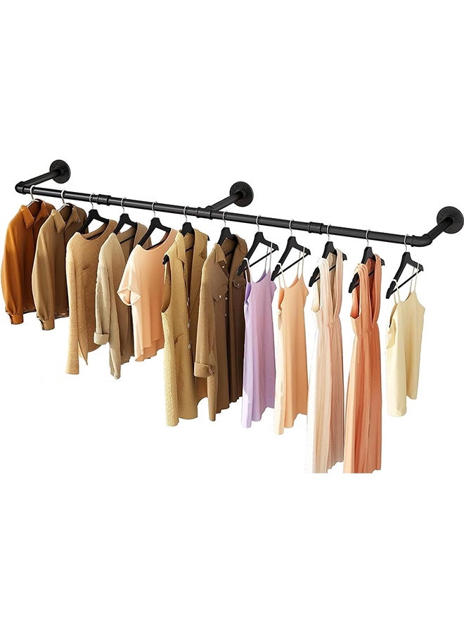 Hihonor Wall Mounted Clothes Rack,Industrial Tube Clothes Rack,Heavy Duty Iron Pipe,Space Saving,Hang Clothes/Dresses/Gowns,For Laundry Room/Living Room  - Image 1
