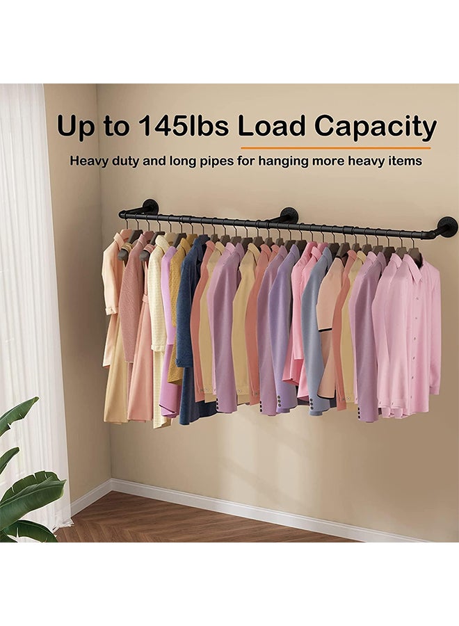 Hihonor Wall Mounted Clothes Rack,Industrial Tube Clothes Rack,Heavy Duty Iron Pipe,Space Saving,Hang Clothes/Dresses/Gowns,For Laundry Room/Living Room  - Image 3