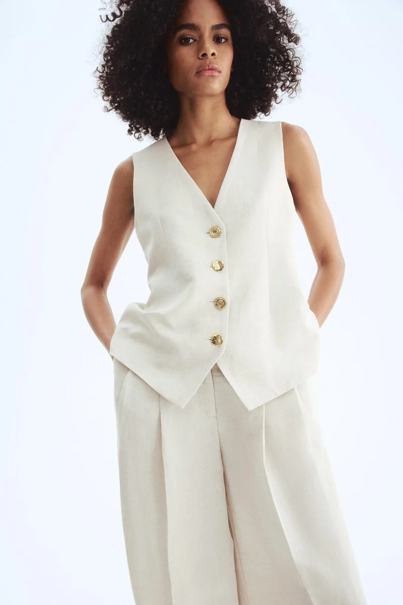 اتش اند ام فيست بدلة من مزيج الكتان