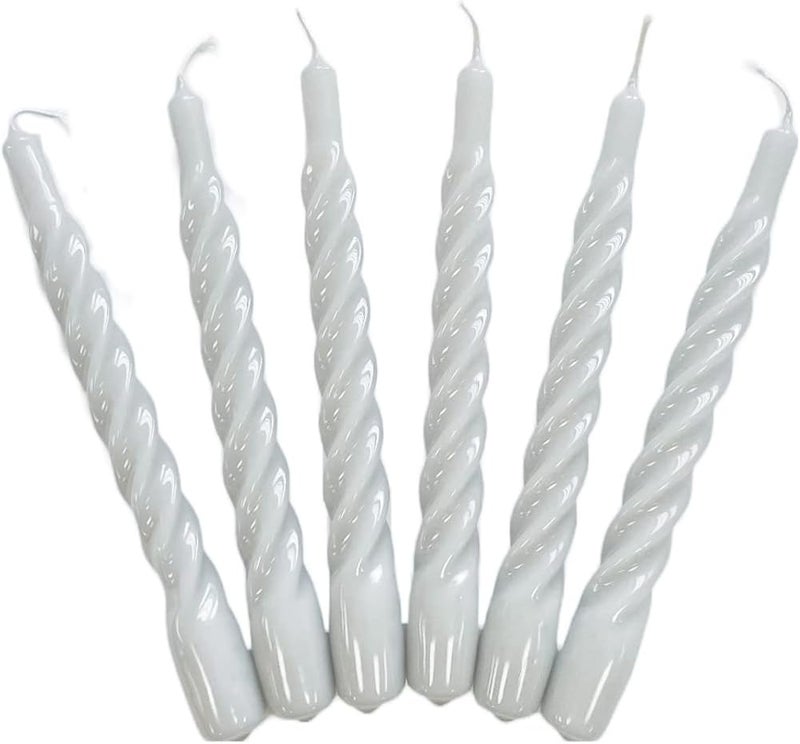 شموع “Candles with a Twist®”， مصنوعة في إيطاليا، متوفرة بـ 25 لونًا، شموع للعشاء، شموع ملتوية تحترق لمدة 5 ساعات، شموع مخروطية الشكل، مطلية، مجموعة هدايا من الشموع بدون رائحة، 6 قطع. الحجم: 2.2 × 21 سم (لون الفراولة). - Image 1
