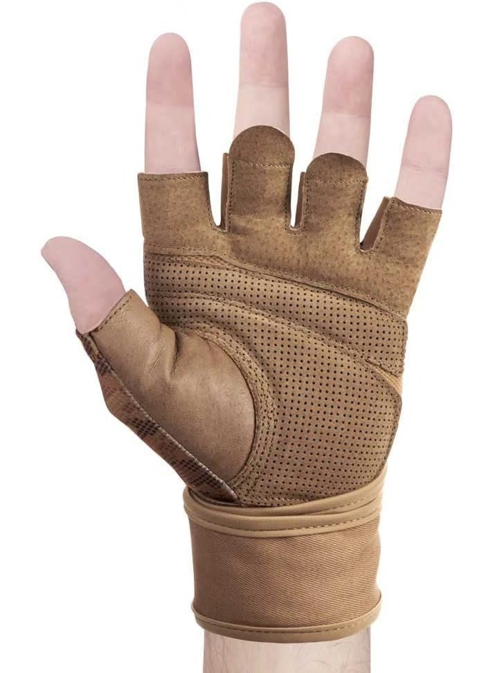 Harbinger Harb Pro 2.0 Unisex Weightlifting Glove – Tan Camo (Fingerless, Moderate Support) - Image 5