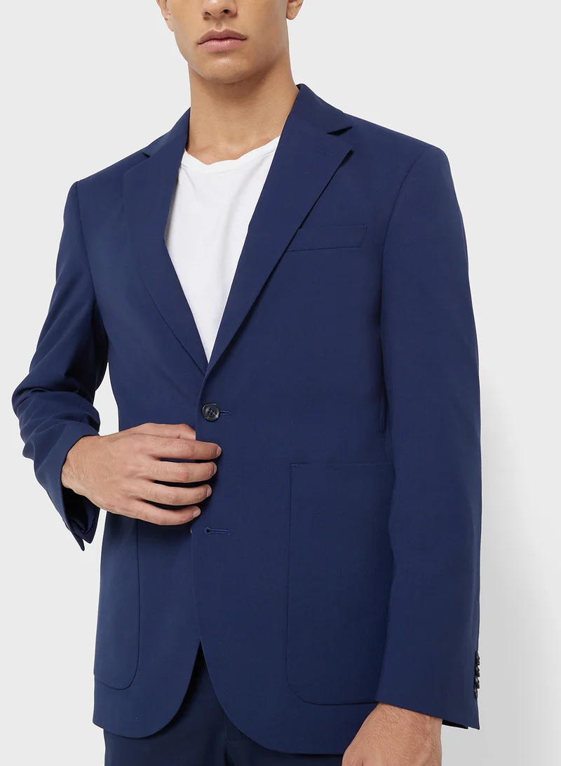 TOPMAN Topman oversized suit jacket in blue