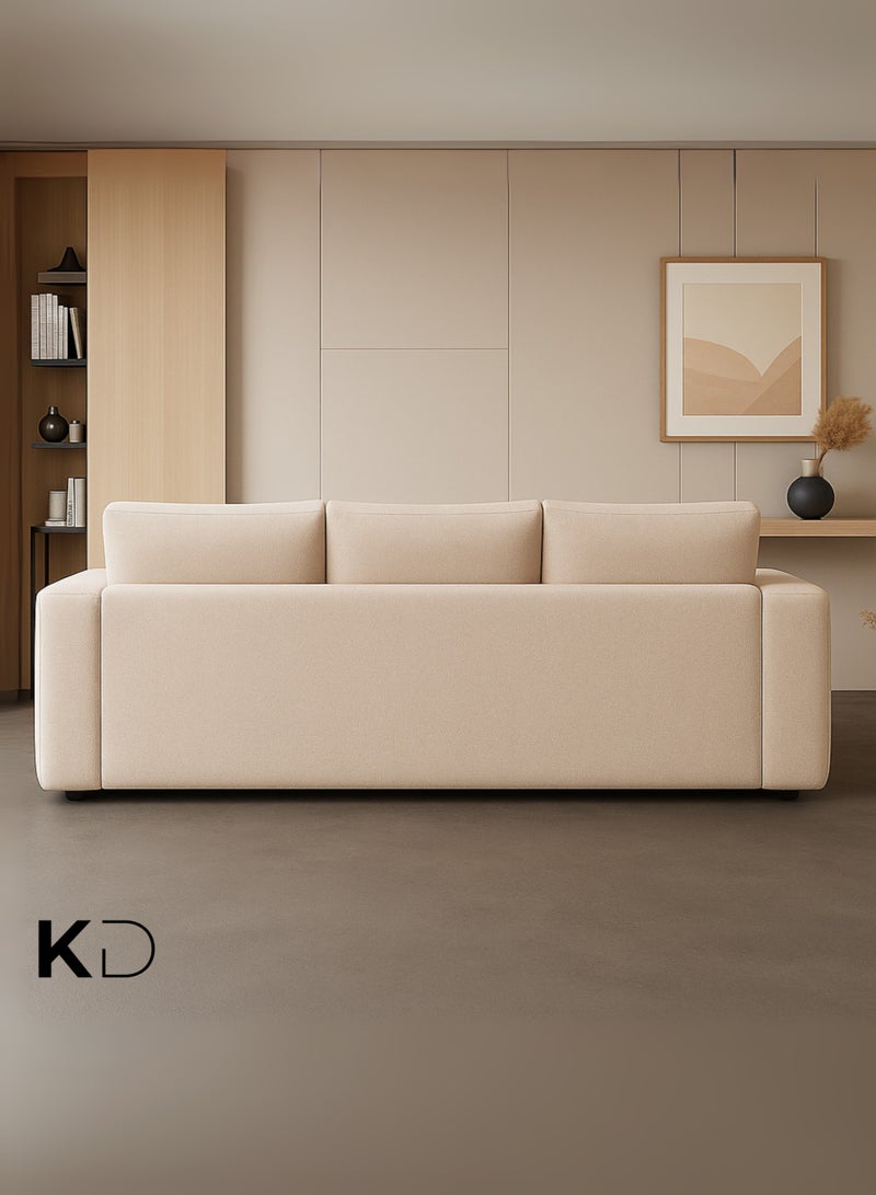 Kustomdeco Nova Modern L-Shaped Fabric Sofa with Chaise Lounge – Minimalist Beige Sectional Couch for Living Room | Customizable Sofa Comfortable, Durable, and Stylish Design For Uae Furniture - Image 3