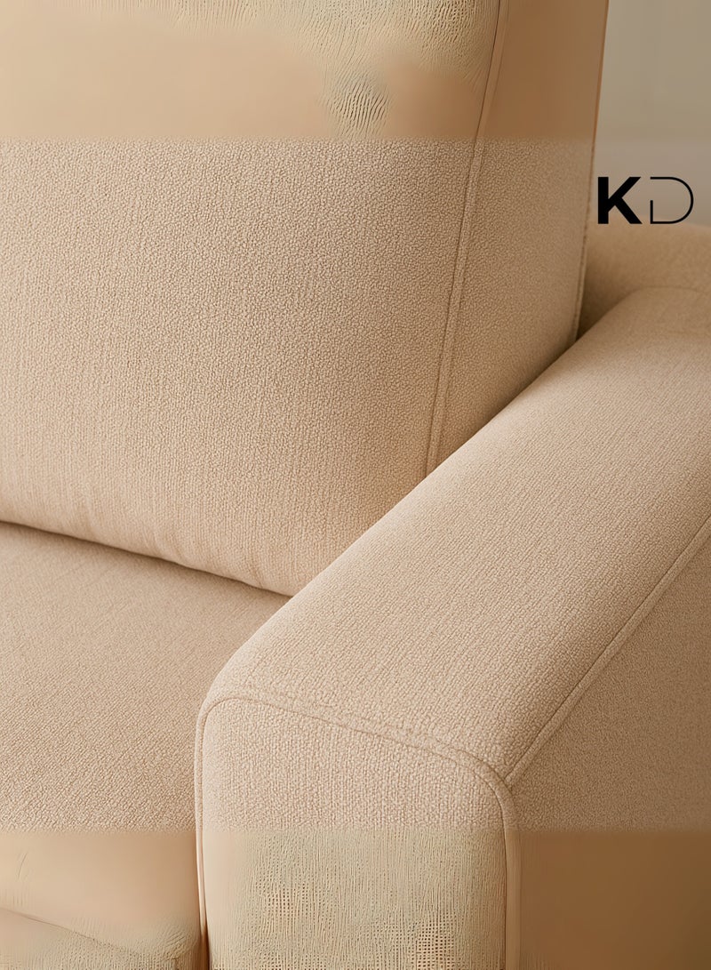 Kustomdeco Nova Modern L-Shaped Fabric Sofa with Chaise Lounge – Minimalist Beige Sectional Couch for Living Room | Customizable Sofa Comfortable, Durable, and Stylish Design For Uae Furniture - Image 4