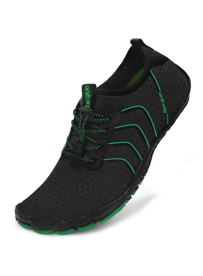 Racqua Water Shoes Quick Dry Aqua Shoes for Men Women Beach Surf Swim Shoes Outdoor Barefoot Walking Sport Shoes Black/Green 12 Women/11 Men - Image 2