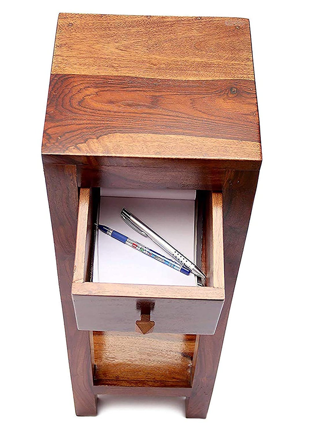Umark Umark Sheesham Wood Bedside End Table Side Table With A Drawer For Home Decor Living Room Single Table Brown  - Image 5