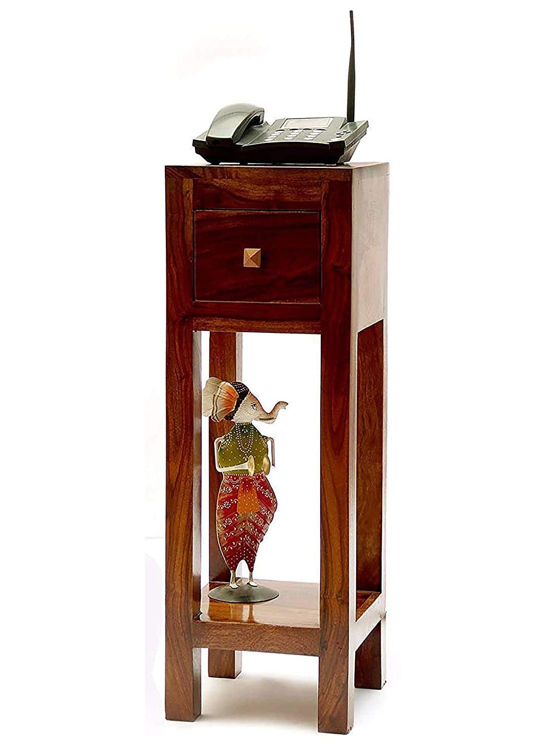 Umark Umark Sheesham Wood Bedside End Table Side Table With A Drawer For Home Decor Living Room Single Table Brown  - Image 3
