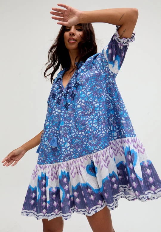رافاي Isabella Baby Doll Embroidered Mini Dress In Multi