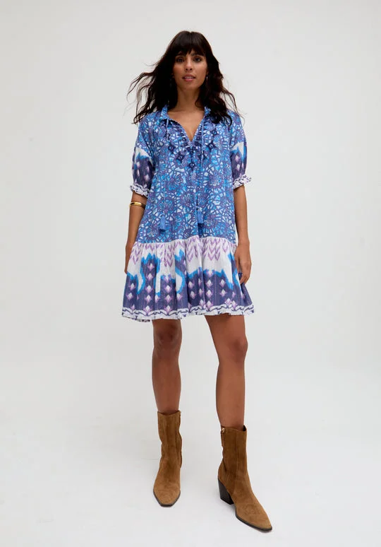 رافاي Isabella Baby Doll Embroidered Mini Dress In Multi