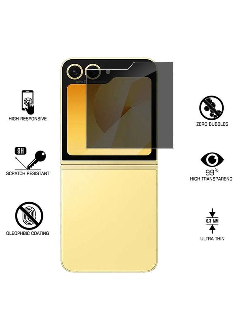 Privacy Screen Protector for Samsung Galaxy Z Flip 6 Front Tempered Glass Full Coverage Screen Protector for Samsung Galaxy Z Flip 6 - Image 3