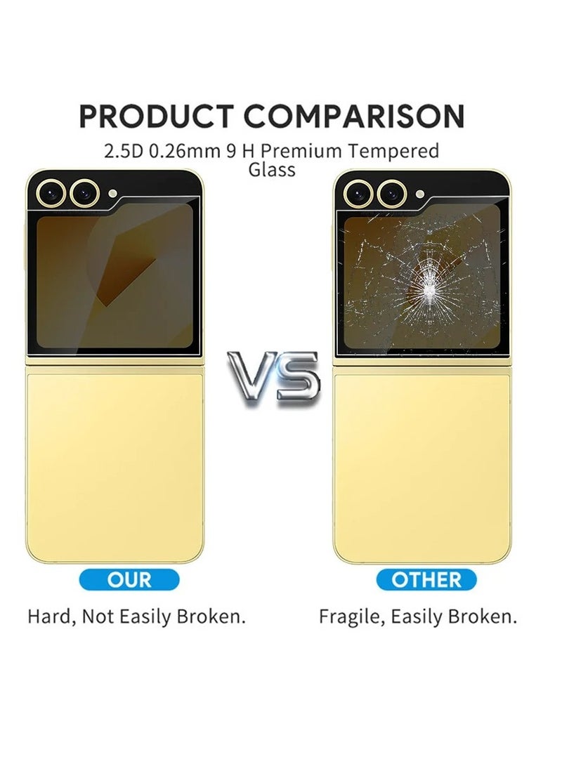 Privacy Screen Protector for Samsung Galaxy Z Flip 6 Front Tempered Glass Full Coverage Screen Protector for Samsung Galaxy Z Flip 6 - Image 5