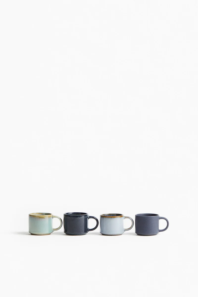 H&M 4-pack stoneware espresso mugs