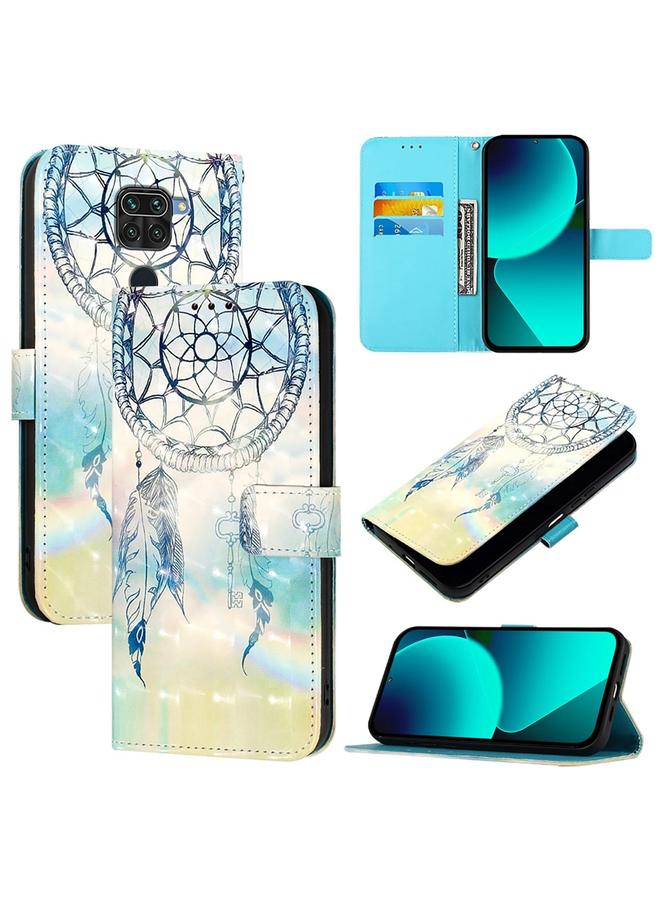 erorex Case For Redmi Note 9 4G / Redmi 10X 4G 3D Painting Horizontal Flip Leather Phone Case - Image 1