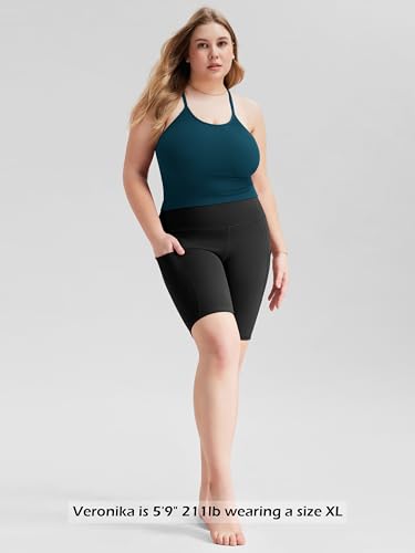 ODODOS Women's Crop Camisole 3-Pack Seamless Rib-Knit Crop Tank Tops, Long Crop, Beige Coral Teal, X-Small/Small - Image 5