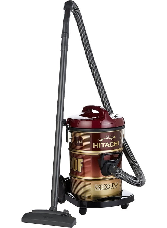 HITACHI Canister Vacuum 2100W 18 L 2100 W CV-950H SS220 WR Red/Gold - Image 2