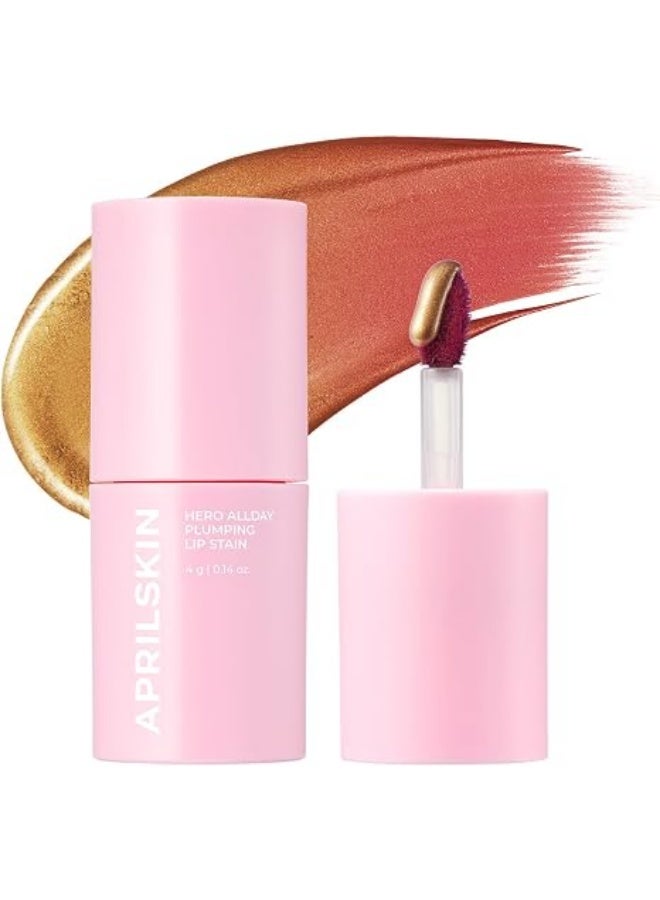 APRILSKIN Hero All Day Plumping Lip Stain | 24H Long-Lasting | Quick Visible Plumping for Fuller-Looking Lips | Smudge-Proof & Transfer Proof Wipe-Off Tint | Natural Rose | 0.14oz - Image 1