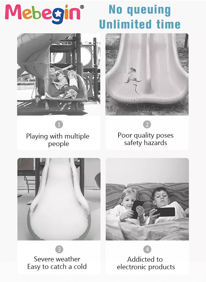 MEBEGIN - Kids Slide with Adjustable Armrests, Durable Sturdy Slide with Three-stage Slide Design and Ship Shape, Solid Base, Smooth Edges and Corners, Indoor and Outdoor Use, Ideal Gift for Kids - Image 1