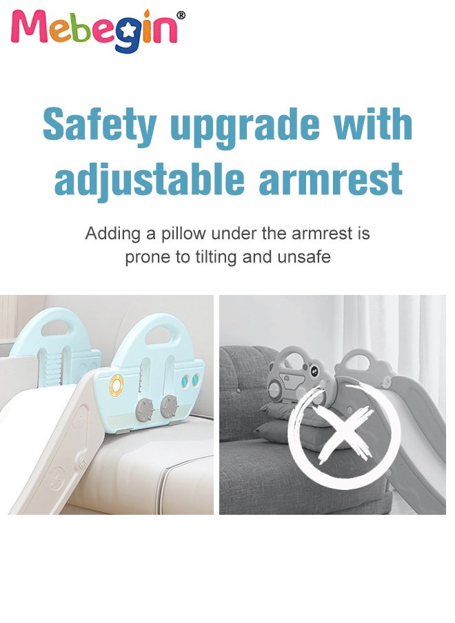 MEBEGIN - Kids Slide with Adjustable Armrests, Durable Sturdy Slide with Three-stage Slide Design and Ship Shape, Solid Base, Smooth Edges and Corners, Indoor and Outdoor Use, Ideal Gift for Kids - Image 1