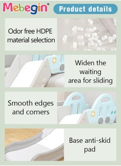 MEBEGIN Kids Slide with Adjustable Armrests, Durable Sturdy Slide with Three-stage Slide Design and Ship Shape, Solid Base, Smooth Edges and Corners, Indoor and Outdoor Use, Ideal Gift for Kids  - Image 3