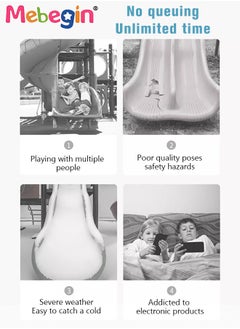 MEBEGIN Kids Slide with Adjustable Armrests, Durable Sturdy Slide with Three-stage Slide Design and Ship Shape, Solid Base, Smooth Edges and Corners, Indoor and Outdoor Use, Ideal Gift for Kids  - Image 4