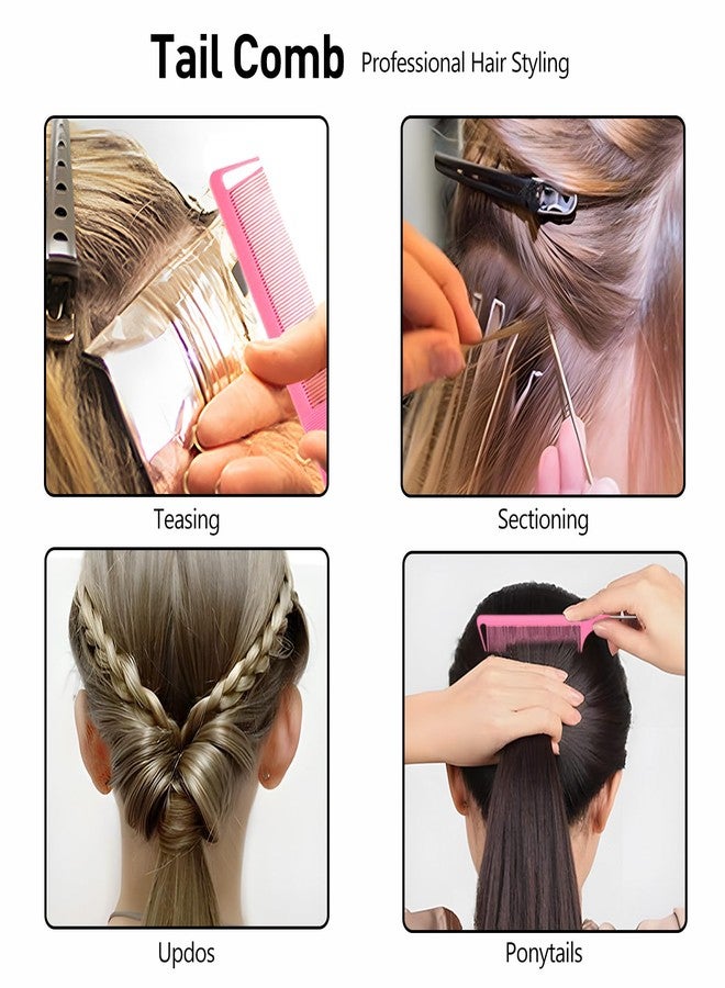 Kootinn Hair Styling Tool Set - 6 Pack with French Braid Loops, Rat Tail Combs, and More for Versatile Hairstyles, Pink - Image 5
