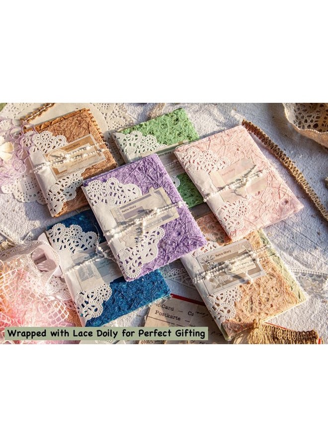ARTSMONA 96 Sheets Textured Scrapbook Paper and Mesh Fabric Assorted Set - 6 Pack Mixed Special Paper for Scrapbooking Planner Bullet Junk Journal Supplies Mixed Media Collage Card Embellishments 3.9x5.5 Inch - Image 5