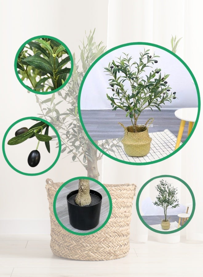 Generic Artificial Olive Tree Potted Plant 6ft 180CM Silk Tree, perfect potted simulation plant for indoor outdoor home office garden modern decoration housewarming gift  - Image 1