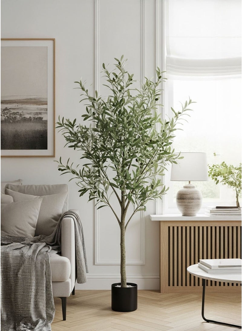 Artificial Olive Tree Potted Plant 6ft 180CM Silk Tree, perfect potted simulation plant for indoor outdoor home office garden modern decoration housewarming gift - Image 2