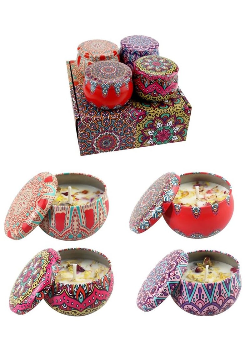 JUNARIS Fragrant Candle Set for Women - Pack of 4 Aromatherapy Scented Candles, Scented Soy Wax with Lavender and Healing Crystals  - Image 1