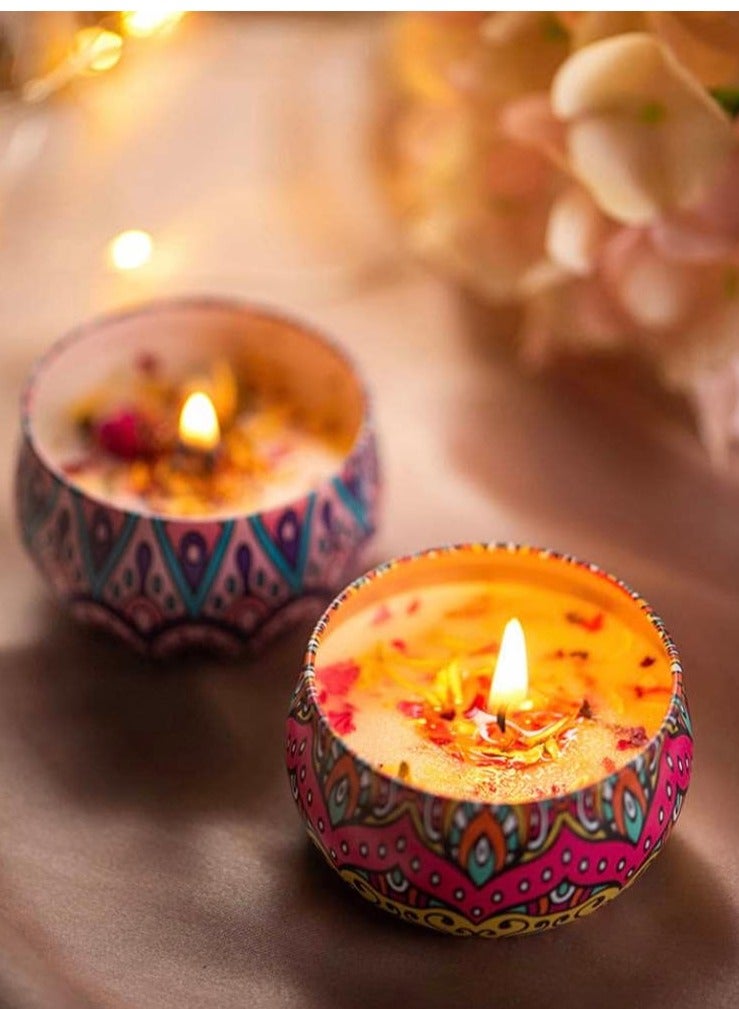 JUNARIS Fragrant Candle Set for Women - Pack of 4 Aromatherapy Scented Candles, Scented Soy Wax with Lavender and Healing Crystals  - Image 2