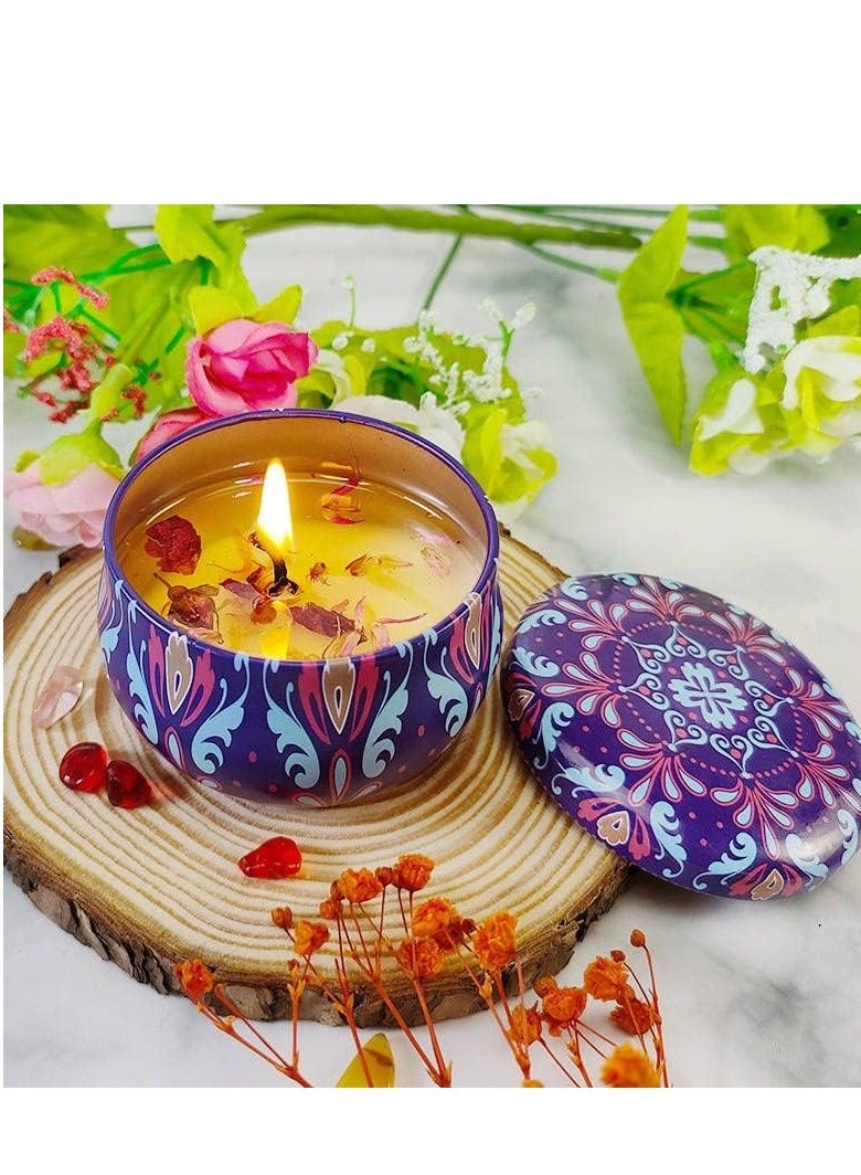 JUNARIS Fragrant Candle Set for Women - Pack of 4 Aromatherapy Scented Candles, Scented Soy Wax with Lavender and Healing Crystals  - Image 4