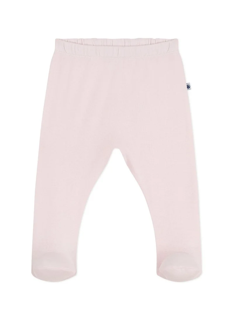 Petit Bateau Newborn babies' plain cotton trousers with feet