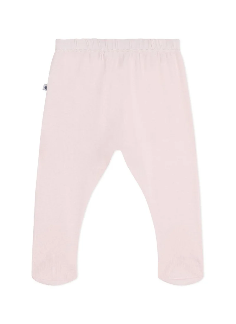 Petit Bateau Newborn babies' plain cotton trousers with feet