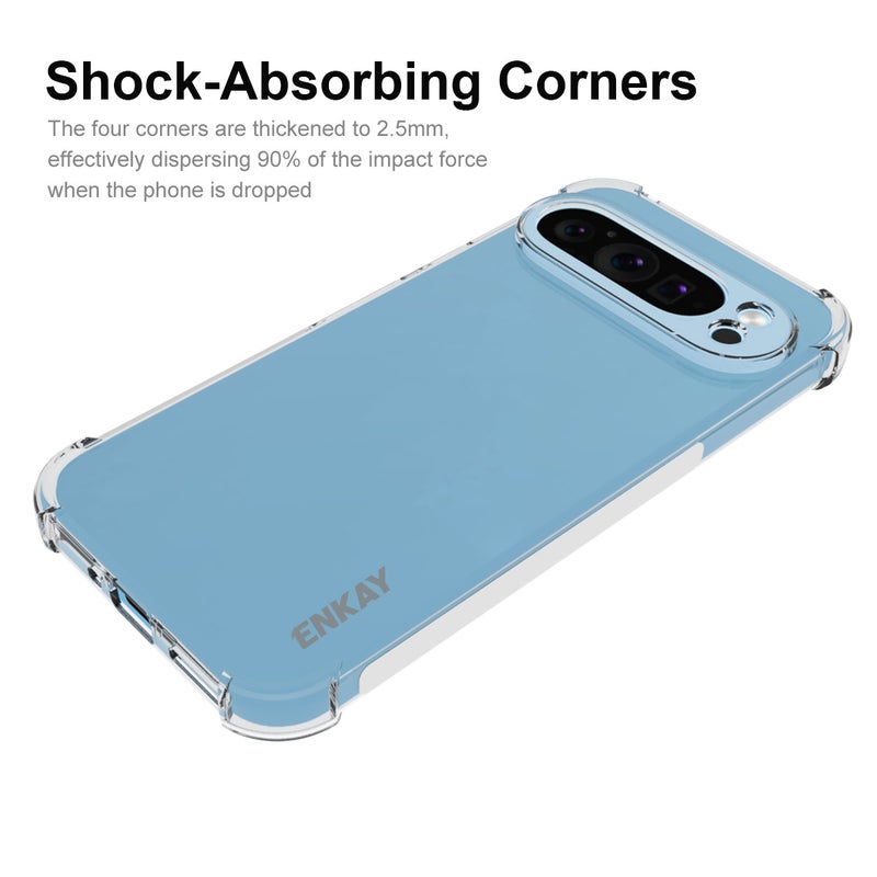 HuHa Protective Cover For Google Pixel 9 Pro ENKAY Hat-Prince Transparent TPU Shockproof Phone Case - Image 2