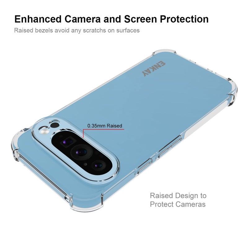 HuHa Protective Cover For Google Pixel 9 Pro ENKAY Hat-Prince Transparent TPU Shockproof Phone Case - Image 3