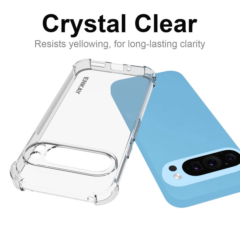 HuHa Protective Cover For Google Pixel 9 Pro ENKAY Hat-Prince Transparent TPU Shockproof Phone Case - Image 5