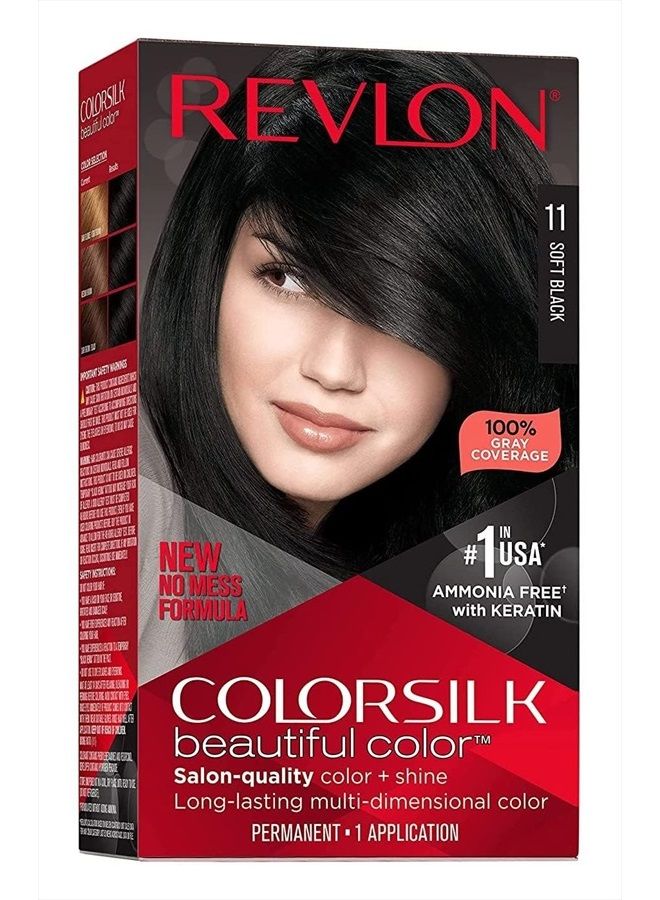 Revlon ريفلون كولور سيلك لون جميل، أسود ناعم [11] 1 قطعة (عبوة من 2) - Image 3