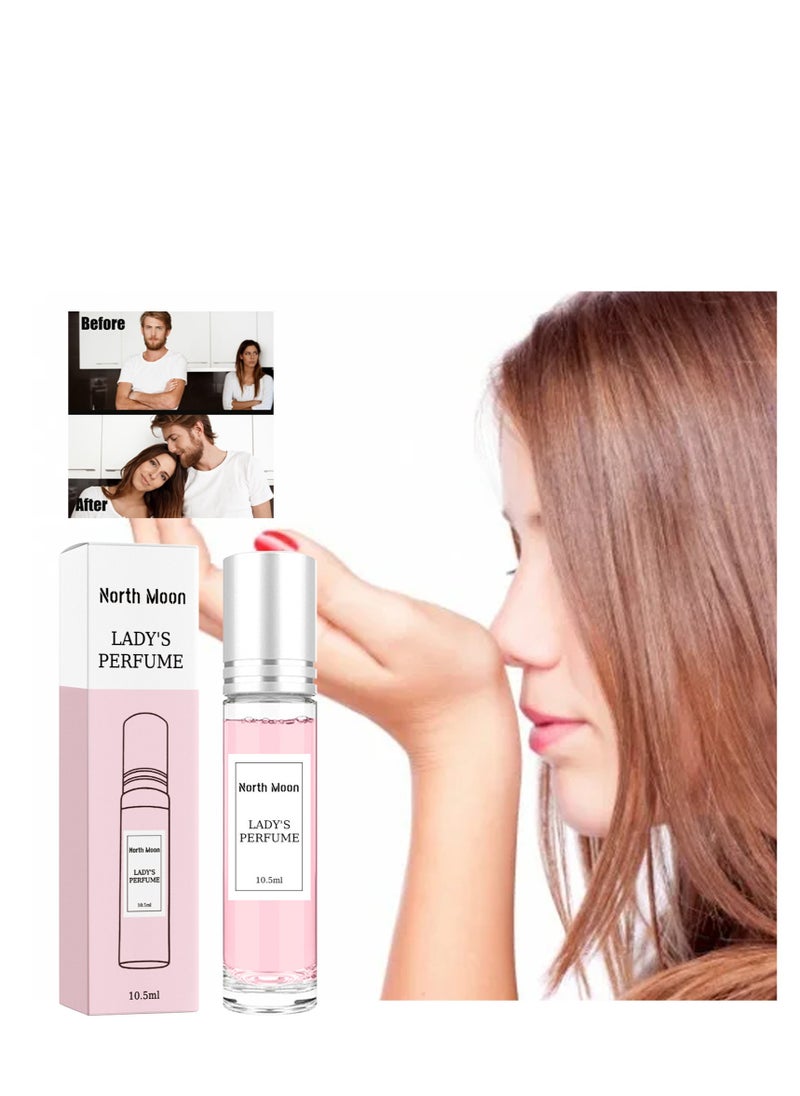 NORTH MOON women's pink perfume, removes body odor,natural and fresh, portable fragrance, refreshing and long-lasting dating, niche perfume for women,10.5 ml  - Image 1