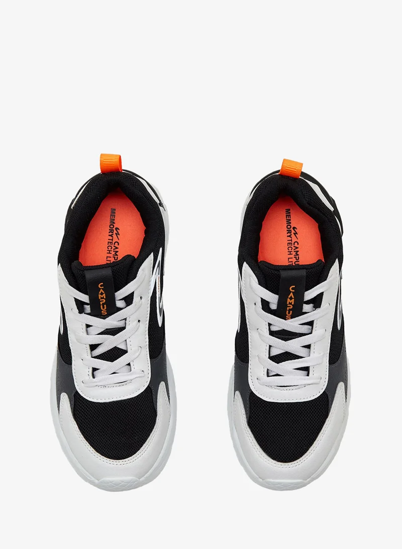 CAMPUS Blk/Wht Kids Black Classic Low-Top Sneakers, Contrast Look Shoes with Comfortable Sole for All-Day Fun  | Best Price UAE